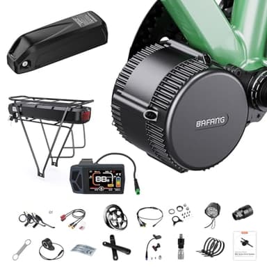 BAFANG Mid Drive Kit 250W 350W 500W 750W 1000W, BBS01B BBS02B BBS-HD 36V 48V 52V Kit Motore Elettrico per Bici, Kit Completo Motore Centrale con Batteria Opzionale e Display LCD