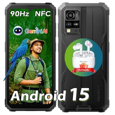 Blackview BV4800SE Android 15 Rugged Smartphone 2025, 12GB+64GB/2TB TF Octa Core, 90Hz 6.56" Schermo, 285g&13.5mm, Telefono Indistruttibile Cellulare Robusto, 16MP Gemini AI, NFC/Dual 4G/IP68/IP69K