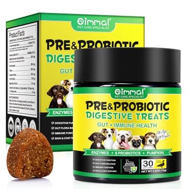 Probiotici per Cani Chew, 30 Snack Probiotico Digestivo per Cani - Promuove La Salute Della Pelle E Le Allergie Stagionali, Favorisce Le Difese Immunitarie, Migliora La Salute Dell'Intestino