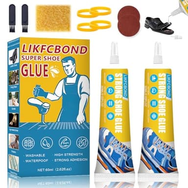 LIKFCBOND Colla Forte per Scarpe, 120ml Colla Scarpe Professionale, Adesivo per Riparazione Scarpe, Adesivo Universale per Tutti i tipi di Suole di Scarpe