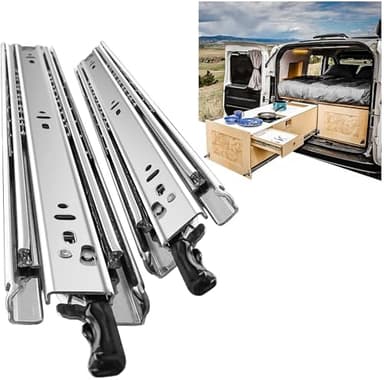 SHUHANG Guide per Cassetti Pesanti con serratura 500mm Guide per Cassetti Estrazione Totale Cursori a Sfera Carico Massimo 68KG Guide per Cassetti Montaggio Laterale 1 Paio