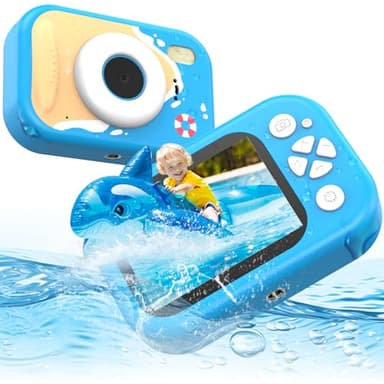 Macchina Fotografica Bambini, ULEWAY 2.4" 1080P Macchina Fotografica Subacquea, Fotocamera Digitale Impermeabile Videocamera con Scheda SD 32G per Bambini 3 4 5 6 7 8 9 10 11 12 anni