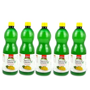 PZ 5 BOTTIGLIE DA 1 LT CADA UNA SUCCO DI LIMONE A BASE DI SUCCO CONCENTRATO LEMON JUICE IN BOTTIGLIA