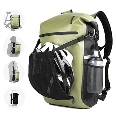 BAIGIO Borsa per Bicicletta 3 in 1, Borsa da Bici Posteriore 22L, Zaino per Portapacchi Bici, Borsa per Portapacchi, Multifunzione Impermeabile Riflettente con Rete del Casco, Scomparto per Laptop