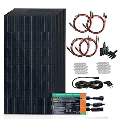 XINPUGUANG Centrale elettrica da balcone 800w presa completa, 8 x 100w pannello solare fotovoltaico monocristallino, 600 watt inverter, plug & play, mini impianto solare (800)