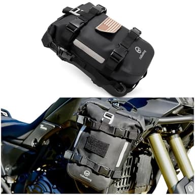 Odinsberg Borsa impermeabile per moto da 7l, borsa da moto per crash bar, borsa da moto utilizzata come borsa per bagagli da moto Sissy Bar Bag per sedile posteriore