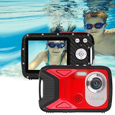 Vmotal GDC8026 Fotocamera digitale impermeabile/Zoom digitale 8x / 21 MP/FHD 1080P /Schermo LCD TFT da 2,8"/ Telecamera subacquea per bambini/Adolescenti/Studenti/Principianti/Anziani (Rosso)