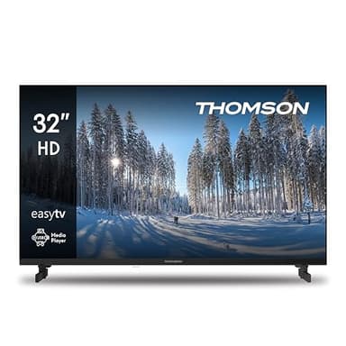 Thomson TV 32 Pollici (81 cm) HD Easy TV, TV Digitale LED (Non-Smart), Triplo Tuner (DVB-T/T2/C/S/S2), Dolby Audio, Modalità Hotel, Lettore Multimediale, Telecomando Retroilluminato, 3x HDMI