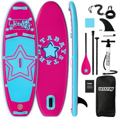 Tavola da Paddle per Bambini con Accessori per SUP, Resistente, Leggera, Design Stabile, Ampia Tavola Antiscivolo, 2,1m, 2,3m, 2,4 m, 2,9m, SUP Gonfiabile per Bambini e Ragazzi