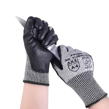 AovYoo Guanti da Lavoro Uomo Antitaglio,Guanti Anti Taglio Cucina per Alimentari - Protezione di Livello 5, per Sbucciare Ostrici,Giardinaggio,Motosega,Meccanico (M)