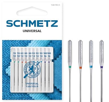 SCHMETZ | 10 Aghi per macchine da cucire | Universale | 130/705 H | Spessore 70/10-100/16