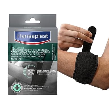 Hansaplast Sport Supporto Gomito del Tennista, Gomitiera per protezione e sollievo, Fascia epicondilite gomito con regolazione della pressione, Tutore epicondilite gomito con Trigger Point Pad