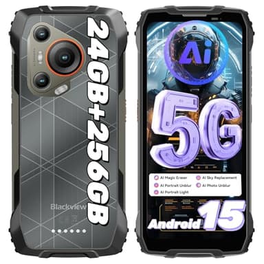 Blackview BL7000 Rugged Smartphone Android 15 AI Telefono Indistruttibile, 24(8+16)GB, 256GB+2TB TF, 6,78" 120Hz, 50MP+32MP+20MP Visione Notturna, 5G/Fingerprint/Dual SIM/NFC/GPS/IP68/2 Anni Garanzia