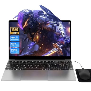 PC Portatile 15,6 Pollici, N95 Up to 3,4GHz, 16GB RAM 512GB SSD 1TB Estensione, Win11 Notebook, Tastiera Retroilluminata con Film Italiana, Ricarica Type-C, 5G WiFi/HDMI/USB, Laptop per Studio/Ufficio