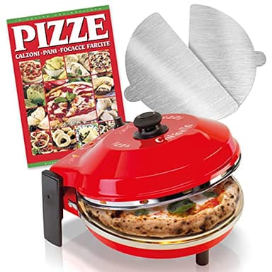 SPICE - Forno Pizza CALIENTE con pietra refrattaria 400 gradi Resistenza circolare + 2 Palette Inox + Ricettario PIZZE
