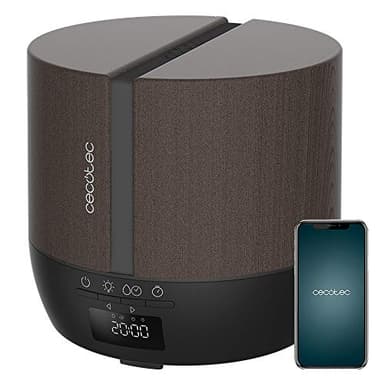 Cecotec PureAroma 550 Connected Black Woody Diffusore di aromi, capacità 500 ml, display a LED, altoparlante, controllo Bluetooth, app, timer 12h, 3 modalità operative, copertura 30m2, V1705253