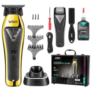 VGR 994 Tagliacapelli Professionale per Uomo con Motore Vector 10000 Rpm, Tagliacapelli per Barba, T-Blade DLC per Parrucchieri