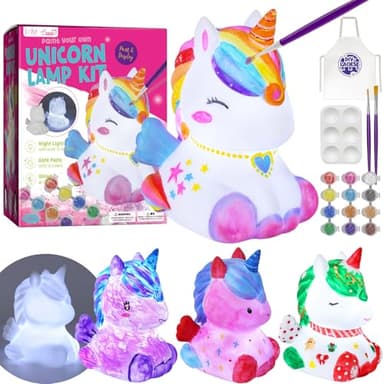 Kit Lampada Unicorno 3D Set Pittura Giocattolo Bambini, Giochi Creativi bambina 6 7 8-12 Anni, Lavoretti Creativi bambini, Unicorno Regalo, Idee Regalo Bambina 4 5 6 7 8 9 10 11 12+ Anni Compleanno