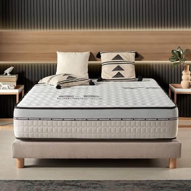 Naturalex - Materasso Matrimoniale 160x190 cm - Altezza 30 cm - Visco-Carbone - Schiuma Memory HR e Lattice Blu - Ergonomico, Solido, Ipoallergenico, Ventilato - Lato Invernale ed Estivo