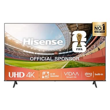 Hisense Smart TV 43" 4K Ultra HD 2025 43E63QT, Smart TV VIDAA U8, Dolby Vision, HDR 10, Game Mode Plus, Alexa Built-in, VIDAA Voice, Tuner DVB-T2/S2 HEVC 10, lativù 4K, 43'', 2025 LED