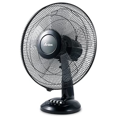 ARDES | AR5S41 Ventilatore da Tavolo Ardes 40 cm 5 Pale Oscillante Total Black Ventilatore Ardes 3 Velocità Silenzioso Modello