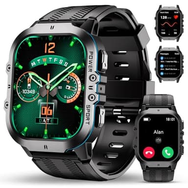 OUKITEL Smartwatch Uomo,1.96" HD Orologio Smartwatch Uomo con Effettua/Risposta Chiamate,120+Modalità Sportive Impermeabile 5ATM, Smart Watch con Monitoraggio del SpO2/Sonno/Contapassi per IOS/Android