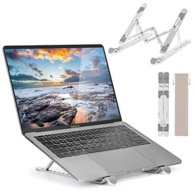 Hoppac Supporto PC Portatile, Regolabile 7 Livelli Supporto Per Laptop, Alluminio Pieghevole Ventilato PC Stand，Supporto Notebook Alluminio Compatibile Con Macbook Air/Pro/ASUS/Lenovo/Acer/HP 10-17”