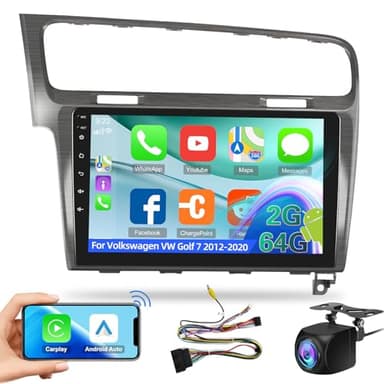 2G+64G Android Autoradio Per Volkswagen VW Golf 7 2012-2020 con Wireless Carplay e Android Auto, Autoradio Touch Screen da 9 Pollici Con WiFi, Navigazione GPS, Bluetooth, FM RDS