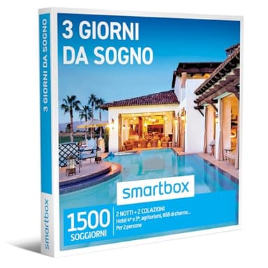 Smartbox - Cofanetto Regalo 3 Giorni da Sogno - Idea Regalo per Due - 2 Notti con Colazione per 2 Persone