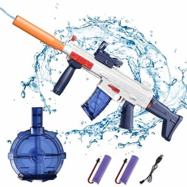 Pistola ad Acqua Elettrica per Bambini, Pistole Giocattolo ad Acqua Alta Capacità 180+500CC, Water Gun Automatica Ricaricabile Water Blaster per Estate Giardino Piscina Spiaggia(Scar)