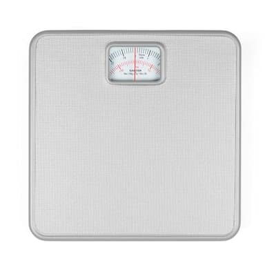 Salter 433 SVDR - Bilancia pesapersone meccanica da bagno, tappetino antiscivolo, quadrante girevole di facile lettura, spaziosa, ampia superficie piedi, capacità max 120 kg, no batterie, argento