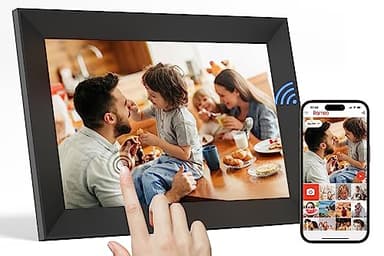 Frameo Cornice digitale Wi-Fi Tibuta da 10,1 pollici, touch screen IPS 1280 x 800, cornice elettronica, rotazione automatica, montaggio a parete, può visualizzare foto e video tramite APP