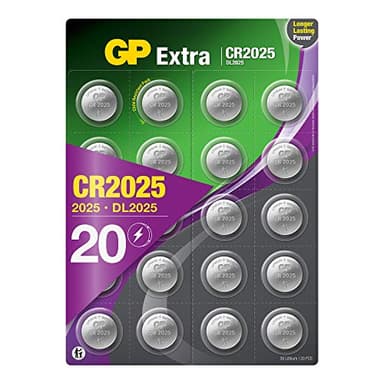 CR2025 - Set da 20 | GP Extra | Batterie al Litio a bottone CR 2025 da 3V - Lunga Durata