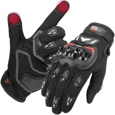 KEMIMOTO Guanti Moto Estivi, Guanti da Motociclismo Touchscreen per Uomo e Donna con Protezione Nocche Rigide, Ideali per Sport, Ciclismo, Scooter e Attività all'Aperto