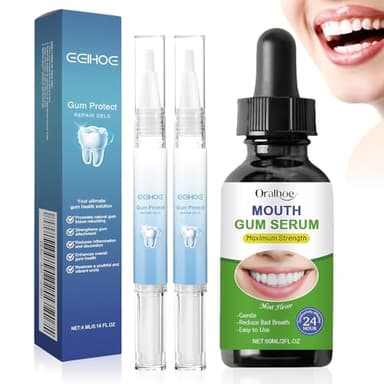 2 pcs Gel per Terapia Delle Gengive+Gocce Di Trattamento Per La Rigenerazione Delle Gengive,Ripristino Delle Gengive Ritirate,Trattamento Delle Gengive Immediato