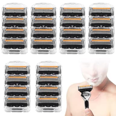 Lamette da uomo ProGlide per rasoio bagnato, 24 lame di ricambio per rasoi bagnati, pacchetti convenienza da 5 lame Fusion, lamette da barba Pro Glide