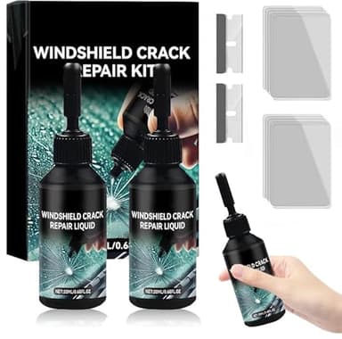 Vibbang Kit Riparazione Crepe Vetro,Kit Riparazione Parabrezza Auto,Windshield Crack Repair Kit, Kit Riparazione Parabrezza Auto, Glass Repair Liquido Kit, Auto Bicchiere Riparazione (B)