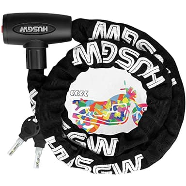 Husgw Lucchetto Bici Catena, 120CM Catena Bicicletta, Bicicletta Antifurto Catena di Blocco Catena per Bici,Alta Qualità Antifurto Moto, Catena Moto per Varie Biciclette, Motocicli (Nero) (black)