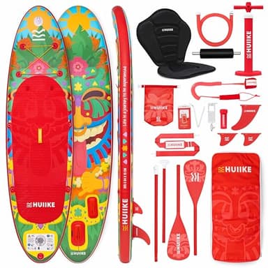 HUIIKE Tavola Sup Gonfiabile Adulti con Accessori Inclusi, Pagaia, Pinne, Pompa. Stand Up Paddle Board con Grande Stabilità e Resistenza. 305 x 84 x 15 cm, Carico Massimo 130 kg