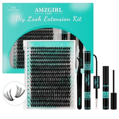 Kit di extension per ciglia, 320 pezzi, kit fai da te per singoli gruppi di ciglia, legatura e sigillatura delle ciglia, rimozione delle ciglia per le extension(kit 50D, D-Mix9-16mm)