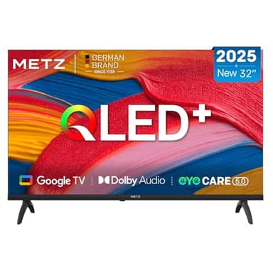Metz QLED 32 Pollici Smart TV HD, 32MQF7000Z, HDR10, Dolby Audio, Riduzione Luce Blu, Google TV, Googlecast,Tuner DVB-T/T2/C/S/S2/Analogico