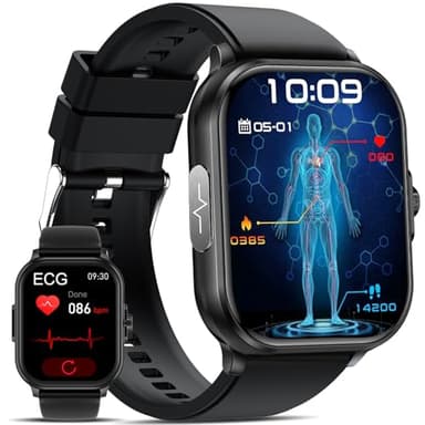 2026 Nuovo orologio smartwatch donna uomo misura 𝐆li𝐜𝐞m𝐢𝐚 ECG pressione sanguigna arteriosa,HRV,cardiofrequenzimetro,ᴀᴘɴᴇᴀ ɴᴏᴛᴛᴜʀɴᴀ,Sonno,SpO2,Acido Urico,2.01"ecg monitor watch Funzione Telefono