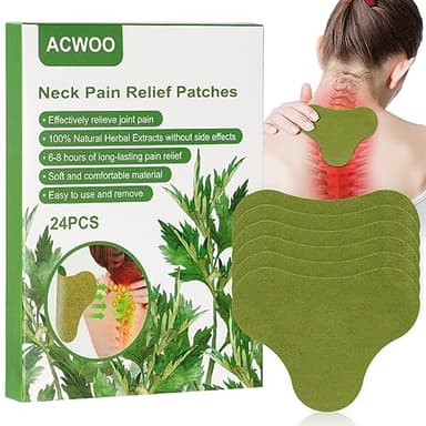 ACWOO Patch per Sollievo dal Dolore, 24 Pezzi Collo Patch Anti Dolore Toppa di Calore Autoadesiva, Cerotti Antidolorifici per Alleviare Il Dolore, al Collo, alla Spalla, al Ginocchio