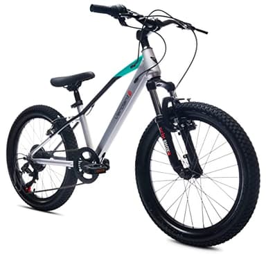 Verdant Bike Bicicletta per bambini 20 pollici ruota dimensioni da 6 a 10 anni altezza regolabile 6 velocità Shimano (Argento)