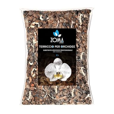 ZOMA GARDEN - Terriccio per Orchidee Contenente Bark per orchidee e Sfagno cileno - Terriccio Professionale per tutte le Orchidee - 2 L