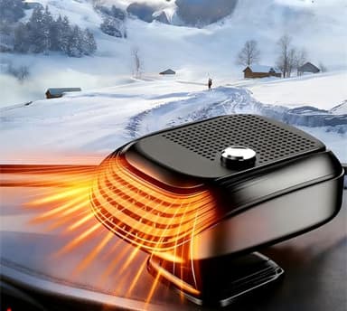 Snorthy Riscaldamento Auto 12V Riscaldatore Auto Stufetta per Auto Portatile Sbrinatore Parabrezza per Ventola Raffreddamento Ruotabile a 360° Termoventilatore Riscaldatore per Auto Camion Barca