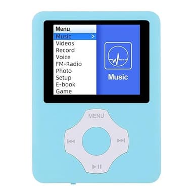 Lettore MP4 da 1,8 pollici con display LCD, lettore musicale MP3, FM, supporto video film, portatile e leggero