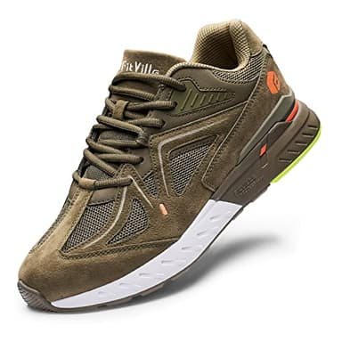 FitVille Extra Larghe Scarpe Uomo Sneakers Supporto per Arco Plantare Pianta Larga Scarpe da Ginnastica Comfort per Piede Piatto 45 EU Larga Verde
