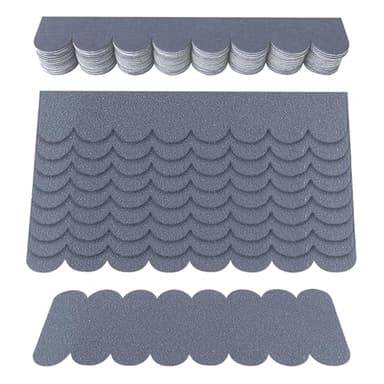 SZSMW 32 Tegole Canadesi - Tegole - Copertura Tetto - Adatto per La Produzione di Modelli, Tetto di Mangiatoia per Uccelli,Casa di Coniglio, Hotel per Insetti, Telaio in Legno(Grigio)