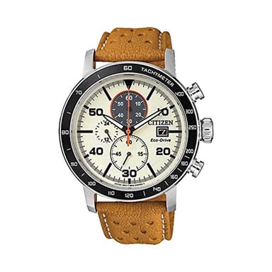 Citizen Orologio Cronografo Eco-Drive Uomo con Cinturino in Pelle CA0641-16X